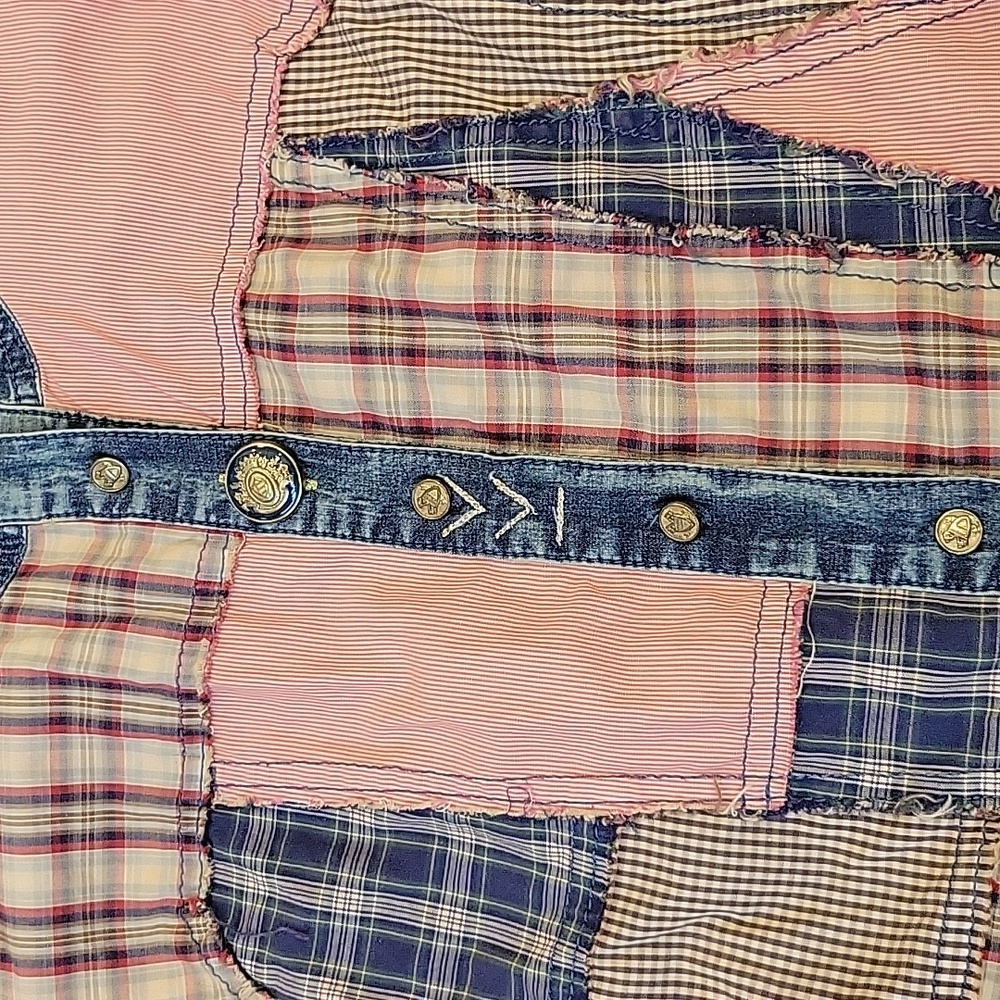 Elisa Cavaletti • Cowgirl, Boho. Western Mixed Media Patchwork Shirt small - Picture 5 of 9